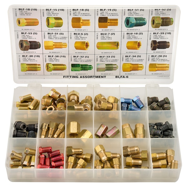 Tube Nut, Union, Adapter Fitting Assortment, 18 SKU, BLFA-6